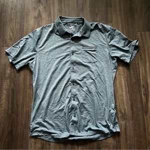 Mens Puma Golf Shirt Large Blue Button Down Style With Pocket